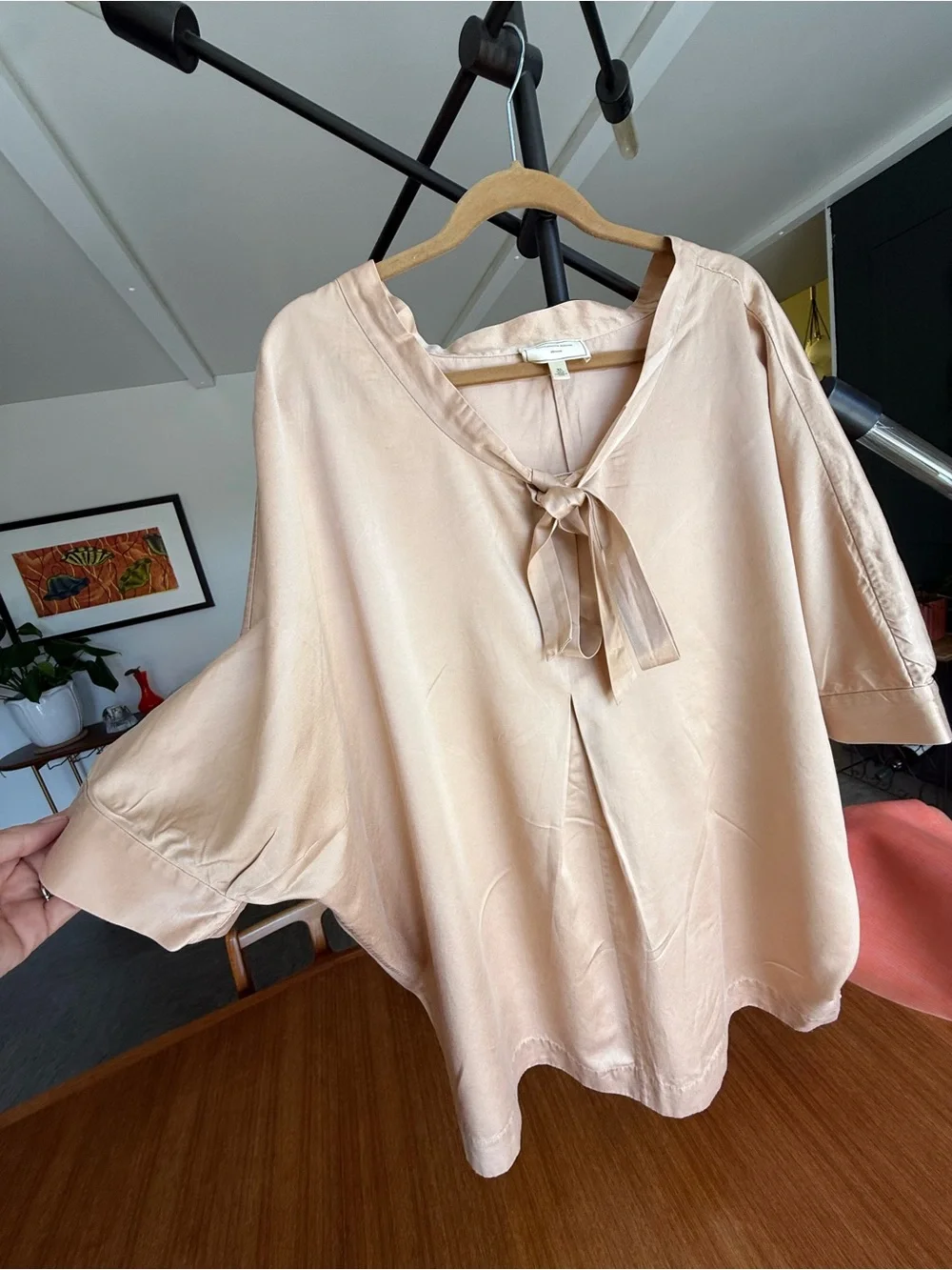 Anthropologie Moulinette Soeurs Tie-Neck Dolman Blush/Soft Rose Gold - Picture 5 of 14
